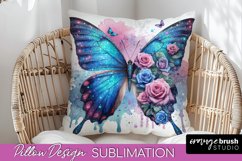 Floral Butterfly Pillow Cover Sublimation Bundle Product Image 4