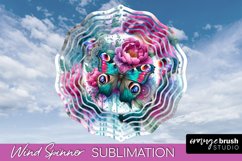 Butterfly Wind Spinner - Summer Flowers Spinner Sublimation Product Image 1
