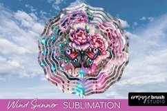 Butterfly Wind Spinner - Summer Flowers Spinner Sublimation Product Image 1