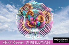 Butterfly Wind Spinner - Summer Flowers Spinner Sublimation Product Image 1