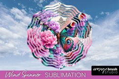 Butterfly Wind Spinner - Summer Flowers Spinner Sublimation Product Image 1