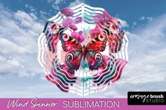 Butterfly Wind Spinner - Summer Flowers Spinner Sublimation Product Image 1