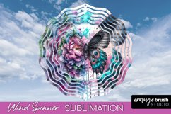 Butterfly Wind Spinner - Summer Flowers Spinner Sublimation Product Image 1