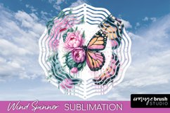 Butterfly Wind Spinner - Summer Flowers Spinner Sublimation Product Image 1