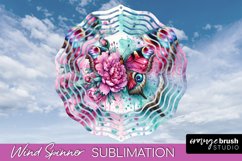 Butterfly Wind Spinner - Summer Flowers Spinner Sublimation Product Image 1