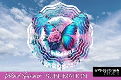 Butterfly Wind Spinner - Summer Flowers Spinner Sublimation Product Image 1