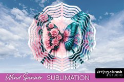 Butterfly Wind Spinner - Summer Flowers Spinner Sublimation Product Image 1