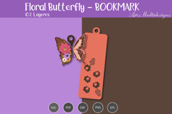Floral Butterfly Bookmark SVG Template Product Image 3