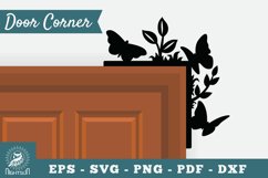Floral Butterfly Door Corner SVG Product Image 1