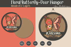 Floral butterfly Door Hanger Product Image 1