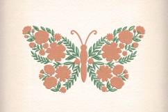 Floral Butterfly Embroidery Design Product Image 1