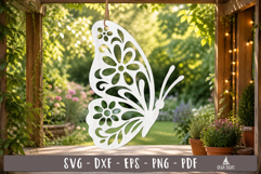 Floral Butterfly Garden SVG Laser Cut Ornament