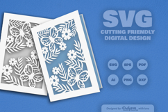 Floral Butterfly Greeting Card SVG Product Image 2