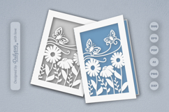 Floral Butterfly Greeting Card SVG Product Image 2