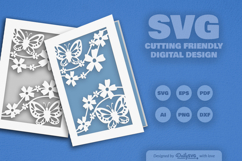 Floral Butterfly Greeting Card SVG Product Image 2