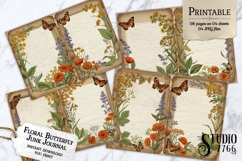 Floral Butterfly Junk Journal Pages Product Image 1