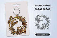 Floral Butterfly Keychain Laser Cut SVG Product Image 3
