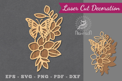 Floral Butterfly Laser Cut Decoration Product Image 1