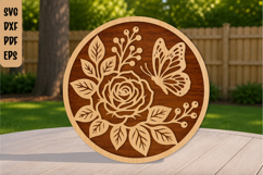 Floral Butterfly Laser Cut File Product Image 1