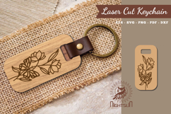 Floral Butterfly Laser Cut Keychain Product Image 1