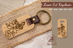 Floral Butterfly Laser Cut Keychain Product Image 1