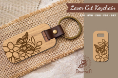 Floral Butterfly Laser Cut Keychain Product Image 1