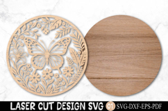 Floral Butterfly Laser Cut SVG Product Image 2