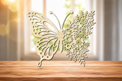 Floral Butterfly Laser Cut SVG Product Image 1