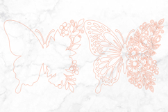 Floral Butterfly Laser Cut SVG Design Product Image 2