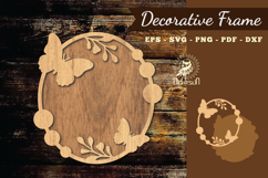 Floral Butterfly Lasercut Frame SVG Product Image 1