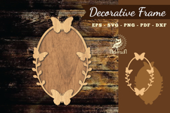 Floral Butterfly Lasercut Frame SVG Product Image 1