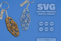 Floral Butterfly Motel Keychain SVG Product Image 2
