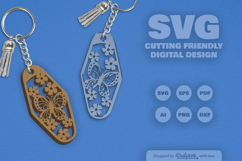 Floral Butterfly Motel Keychain SVG Product Image 2