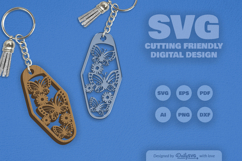 Floral Butterfly Motel Keychain SVG Product Image 2