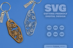 Floral Butterfly Motel Keychain SVG Product Image 2