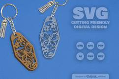Floral Butterfly Motel Keychain SVG Product Image 9
