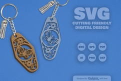 Floral Butterfly Motel Keychain SVG Product Image 6