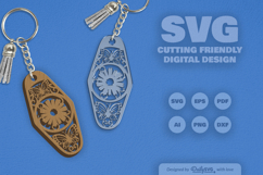 Floral Butterfly Motel Keychain SVG Product Image 1