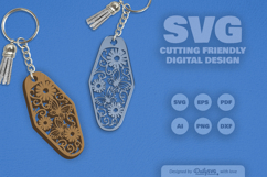 Floral Butterfly Motel Keychain SVG Product Image 2
