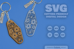 Floral Butterfly Motel Keychain SVG Product Image 1