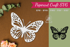 Floral Butterfly Paper Cut SVG Product Image 1