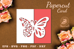 Floral Butterfly Papercut Card SVG Product Image 1