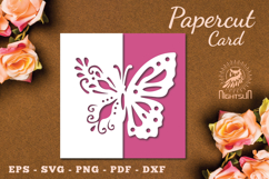 Floral Butterfly Papercut Card SVG Product Image 1