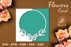 Floral Butterfly Papercut Card SVG Product Image 1