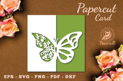 Floral Butterfly Papercut Card SVG Product Image 1