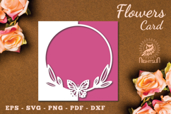 Floral Butterfly Papercut Card SVG Product Image 1