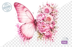 Floral Butterfly Png , Flying Butterflies Illustrations 15 Product Image 1