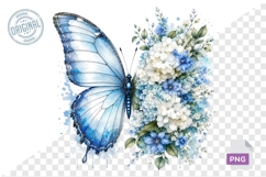 Floral Butterfly Png , Flying Butterflies Illustrations 2 Product Image 1