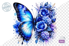 Floral Butterfly Png , Flying Butterflies Illustrations 9 Product Image 1