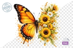 Floral Butterfly Png , Flying Butterflies Illustrations 16 Product Image 2